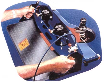 Pneumatic shop coping sled